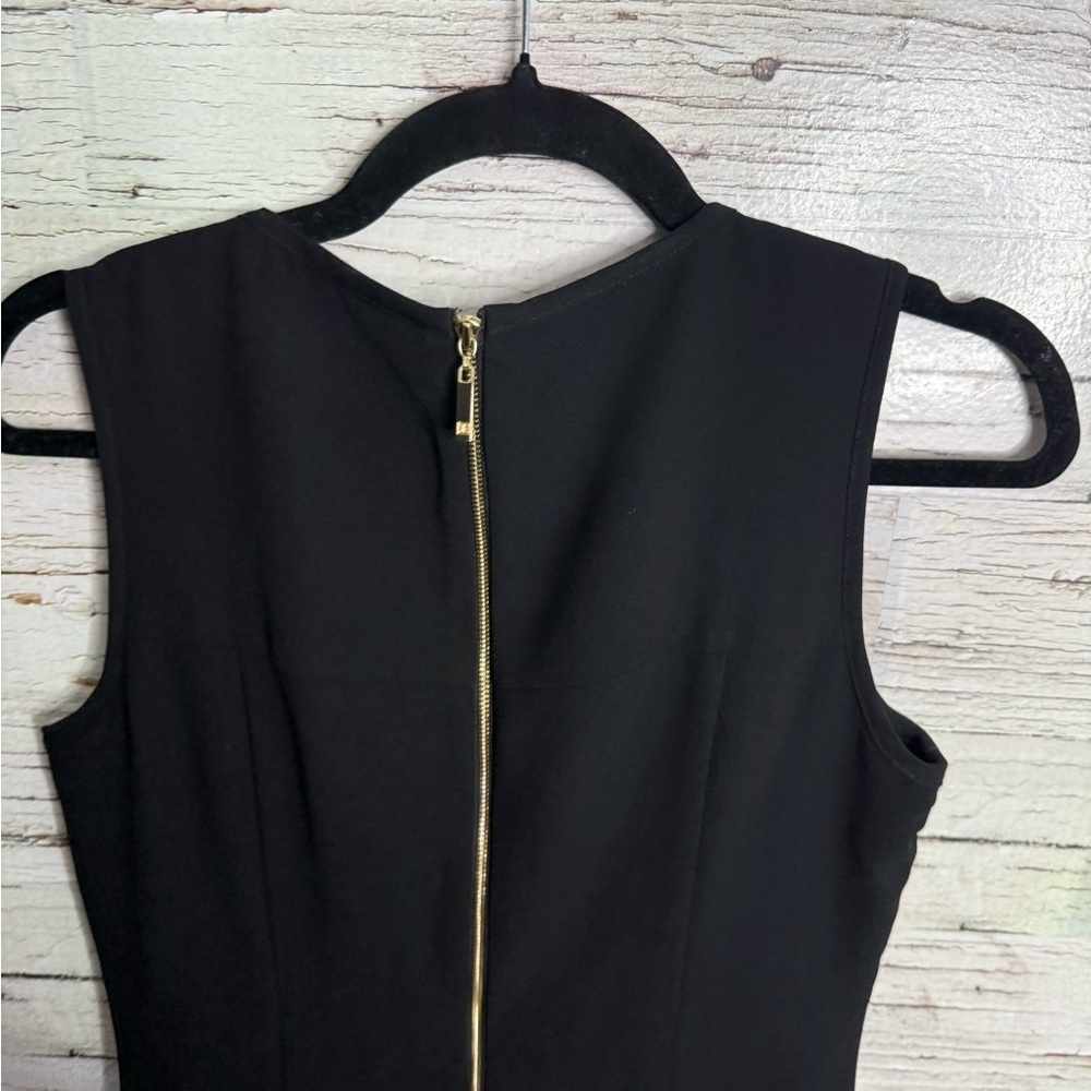 Ivanka Trump Black Midi Dress striped sheer size 4 - Picture 5 of 7